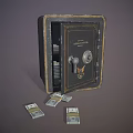 Commercial Security Safe Equipment With Open Door Stored Cash Inside And Outside