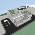 Modern Office Building With Glass Curtain Wall Multiple Floors And Sleek Contemporary Design