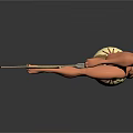 Graceful Woman Doing Handstand On Golden Ball While Holding Bow