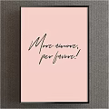 Handwritten More Amore Per Favor Quote On Pink Background Wall Art
