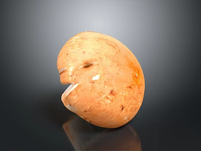 Fresh Single Orange Brown Mushroom With Smooth Surface And Natural Detailed Texture 3d model