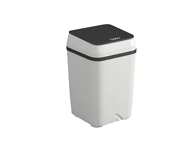 TCL Washing Machine with White Body and Black Top Modern Compact Home Appliance 3d model