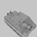 Vintage Military Tank With Metal Armor Tracks And Cannon Barrel