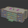 Multi Story Brick Residential Building With Multiple Windows Roof Equipment And Entrance Steps