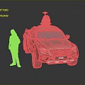 Brown SUV With Roof Mounted Detection Device And Outdoor Gear Woman