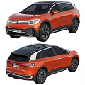 Orange Volkswagen Electric SUV with Modern Front Design Stylish Alloy Wheels and Sleek Rear Styling 3d model