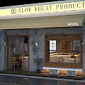 Cozy Dessert Shop Interior With Wooden Decor Display Counter Fresh Pastries And Tables