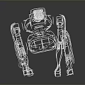 Futuristic Robotic Dog Wireframe Design 3D Rendered Tech Inspired Mechanical Concept 3d model