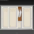 Cream White Classic Ornate Wardrobe With Carved Details Open Door White Shirts And Bottom Drawers