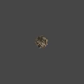 Ancient Magical Weapon With Twisted Wooden Texture And Flaming Top Design