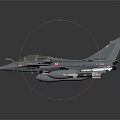 Detailed Gray Military Aircraft Model With Missiles On Dark Background