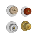 Assorted Door Knobs With Wooden Gold And White Finishes And Round Design