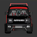 Black Van With Red Accents Roof Rack And Visible Interior Seats
