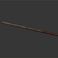 Traditional Ornate Weapon with Red Wrapped Handle Crystal Lotus Shaped Blades and Elegant Decorative Design