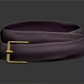 Elegant Purple Fabric Belt With Shiny Gold Buckle On Dark Surface