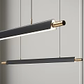 Modern Black And White Linear Pendant Lights With Gold Hooks For Interior Space