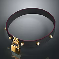 Stylish Black Collar With Gold Studs And Lock For Daily Use