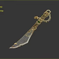 broadsword dagger sword bayonet knife magic dagger magic knife wooden handle self-defense knife 3d model