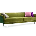 Modern double sofa multiplayer sofa 3d model