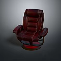 Burgundy Leather Office Chair With High Back Padded Armrests And Swivel Base