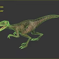 Realistic Velociraptor Dinosaur Character With Sharp Claws And Open Mouth 3d model