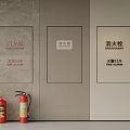 Wall Mounted Fire Hydrants With Red Fire Extinguishers And Fire Alarm 119 Signage