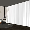 White Sheer Curtains For Large Window In Modern Room With Green Trees View And Armchair