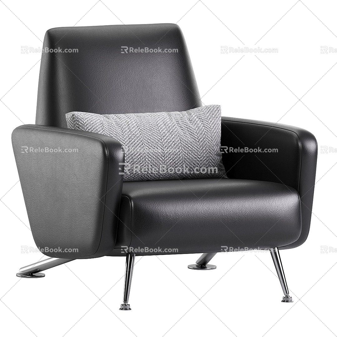 Modern Single Sofa Leather Single Sofa 3d model