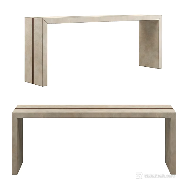 Modern Entryway Console Table With Simple Design And Wooden Structure 3d model 