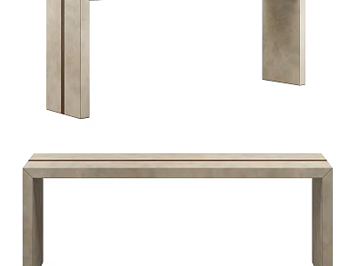 Modern Entryway Console Table With Simple Design And Wooden Structure 3d model