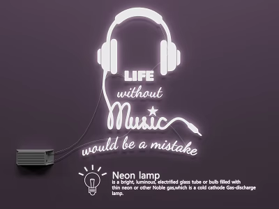 Creative Neon Light Fixture Combinations With Glow Tube And Decorative Slogan 3d model