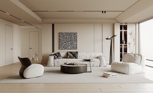 Quiet living room home living room 3d model