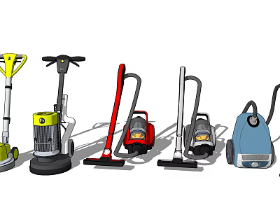 Various Types of Household Electric Vacuum Cleaners for Home Cleaning Use 3d model