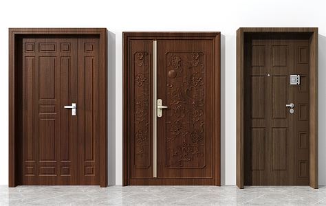 European-style child-mother door classical entrance door 3d model