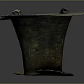 Ancient Bronze Sculpture With Ring Handles Petal Shaped Base And Carved Patterns