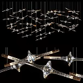 Modern Glass Chandelier With Geometric Branching Structure For Contemporary Interior Lighting
