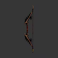 Ornate Red And Black Spiked Bow Weapon With Elegant Design 3d model