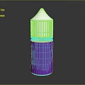 Purple E Liquid Bottle With White Dropper Top And Sleek Cylindrical Design 3d model