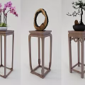 Traditional Chinese Flower Stand Carved Design Displaying Orchid Bonsai And Decorative Ring