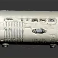 Modern White Compact Projector Electronic Appliance With Black Lens And Sleek Design
