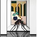 Modern Art Gallery Interior With Archway Design And Colorful Artworks