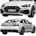 White Audi Car Front And Rear View 3d model