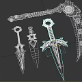 Dagger Knife Sickle Weapon Cold Weapon 3d model