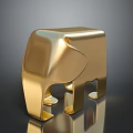 Stylish Golden Elephant Shaped Decorative Furniture With Modern Design And Reflective Surface