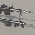 Two Modern Tactical Rifles with Scope Magazine and Durable Metal Structure