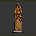 Handcrafted Wooden Furniture Sculpture With Long Beard Human Figure And Green Base