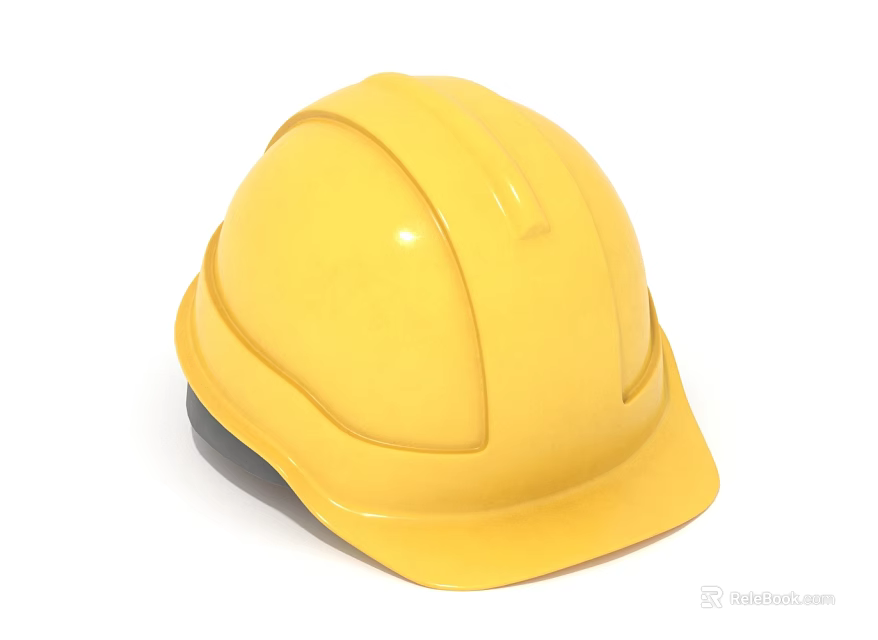 Yellow Safety Helmet For Construction Work Protective Head Gear With Durable Design 3d model 