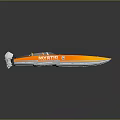 Orange High Speed Yacht With Sleek Design And Mystic Branding