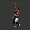 Dynamic Action Basketball Players In Black And White Jerseys With Number 30 And Basketball