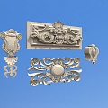 Villa Exterior Wall Decorative Flowers Villa Building Materials Carved 3d model